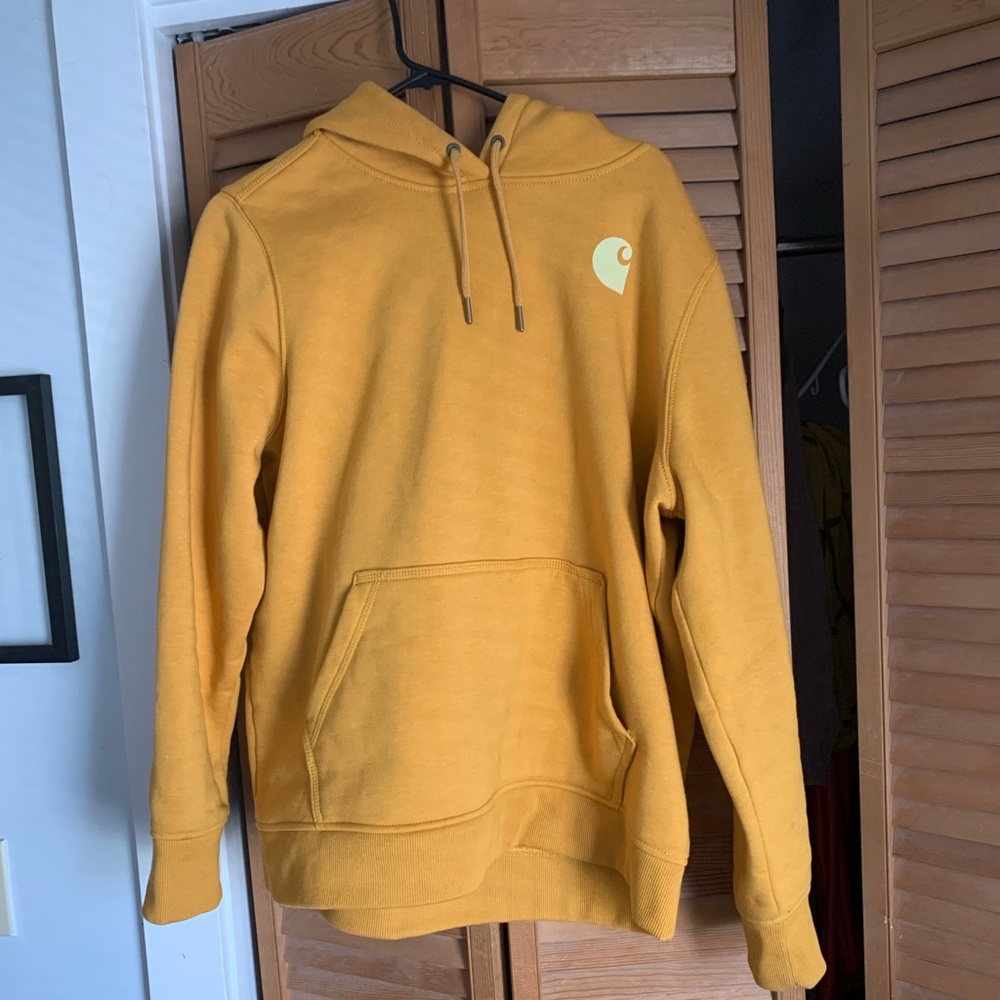 Womens sz XL Carhartt Mustard Yellow Hoodie - Picture 2 of 4